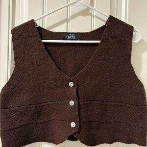 Cider Rich Brown Knit Vest.  Size Small.